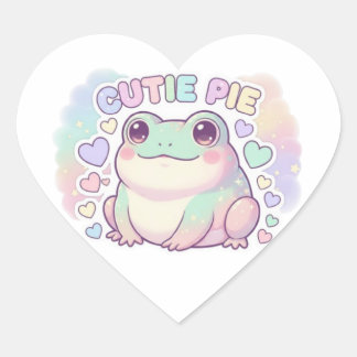 Cœur Cutie Pie Frog Sticker Cute Sparkle Frog Kawaii Ae