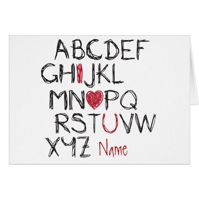 Coeur d'ABC I que vous avez personnalisé (Devant horizontal)