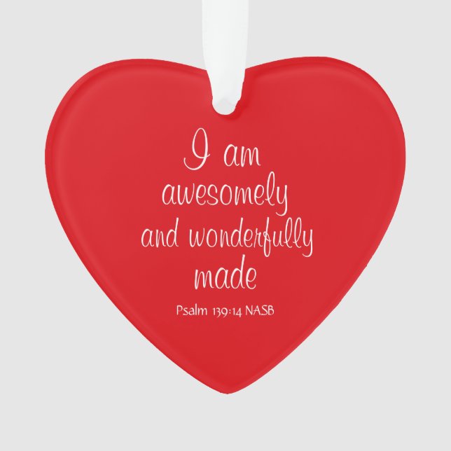 Cœur d'affirmation biblique positive rouge (devant)