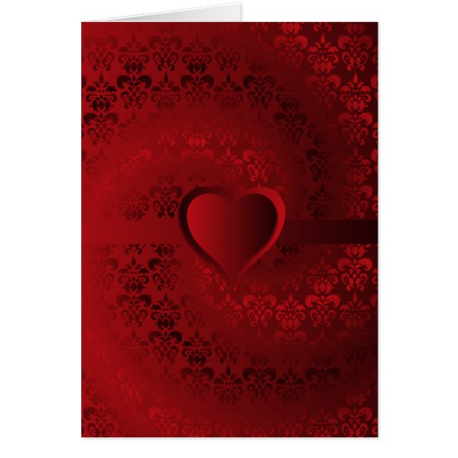 Coeur damassé rouge (Devant)