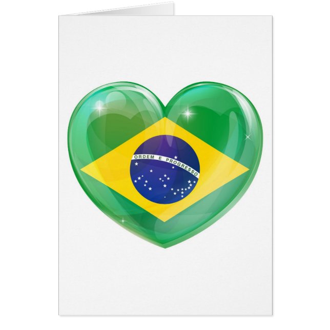 Coeur d'amour de drapeau du Brésil (Devant)