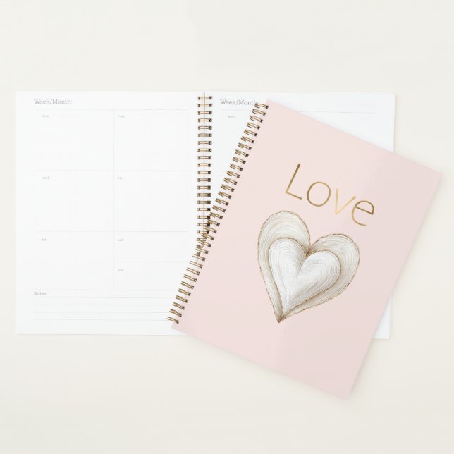 Cœur d'amour en or rose (Devant avec enveloppe)
