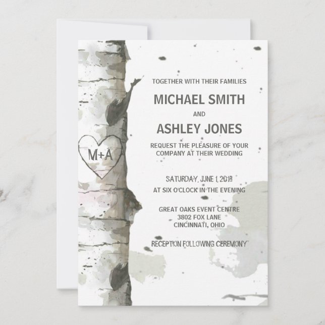 Coeur dans l'arbre avec les premières invitations  (Devant)