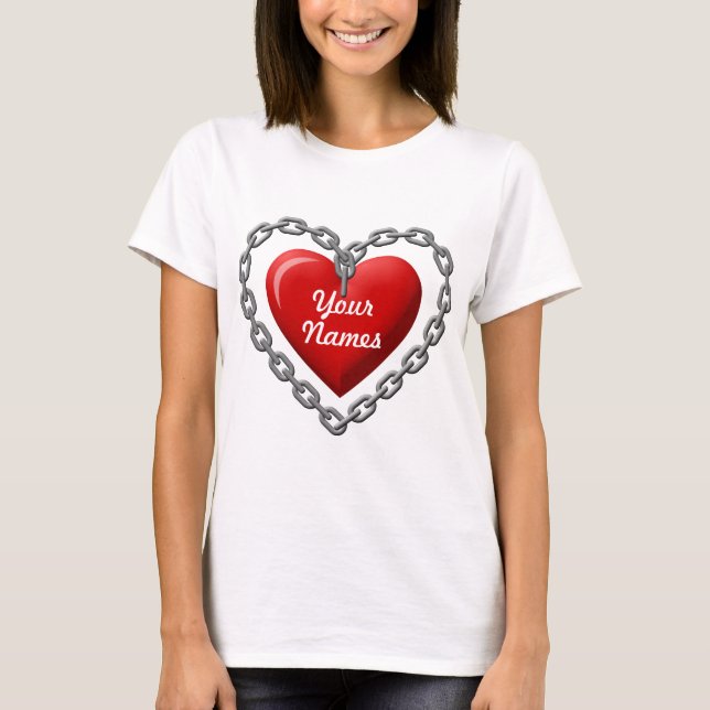 Coeur dans les chaînes T-shirt (Devant)