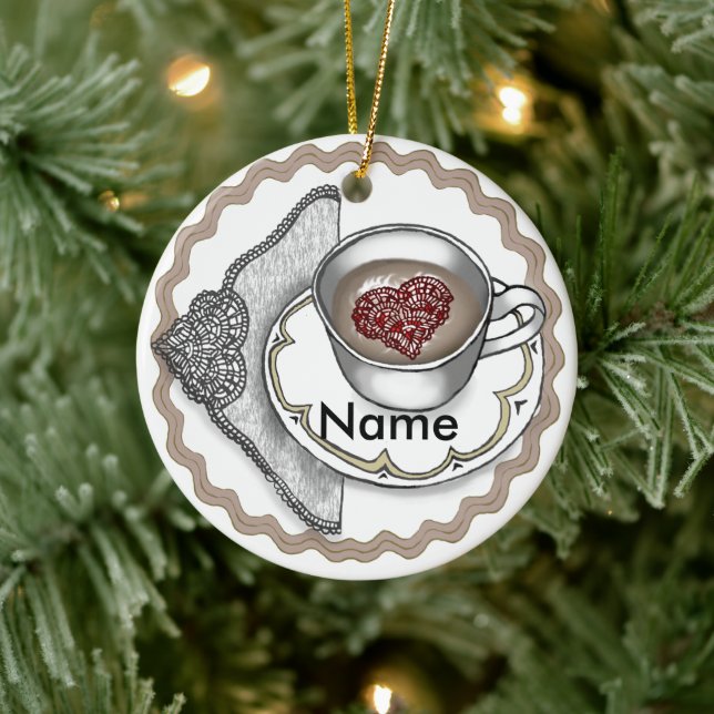 Coeur Dans Un Ornement De Coupe (Arbre)