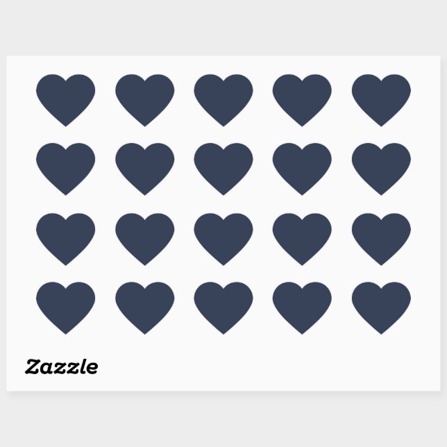 Cœur Dark Midnight Blue Cute Heart Sticker (Feuille)