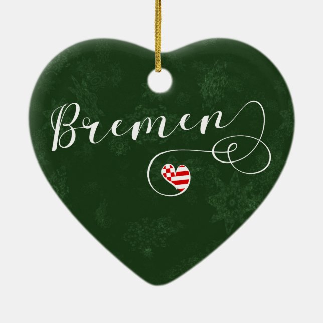 Coeur de Brême, Ornement d'Arbre de Noël, Allemagn (Dos)