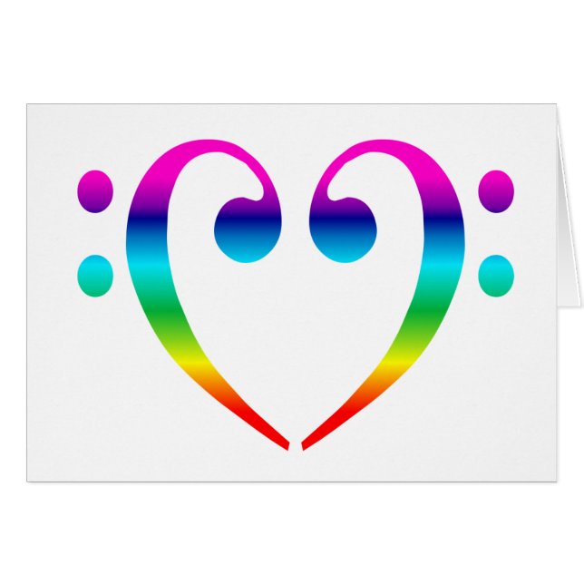 Coeur de clef basse d'arc-en-ciel (Devant horizontal)