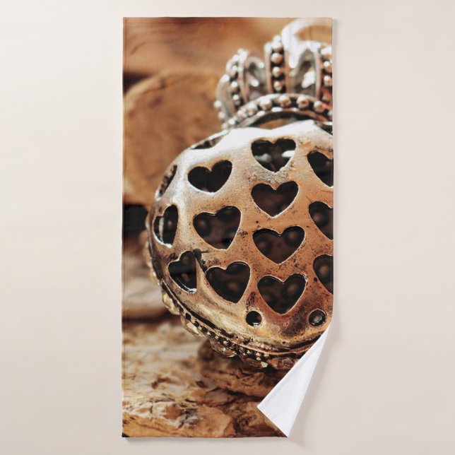 Coeur de coeur avec couronne (Serviette de bain)