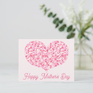 Coeur de coeur Carte postale Joyeuse Fête des Mè