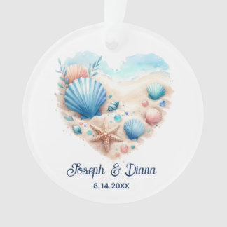Cœur de coquillage personnalisé pour anniversaire 