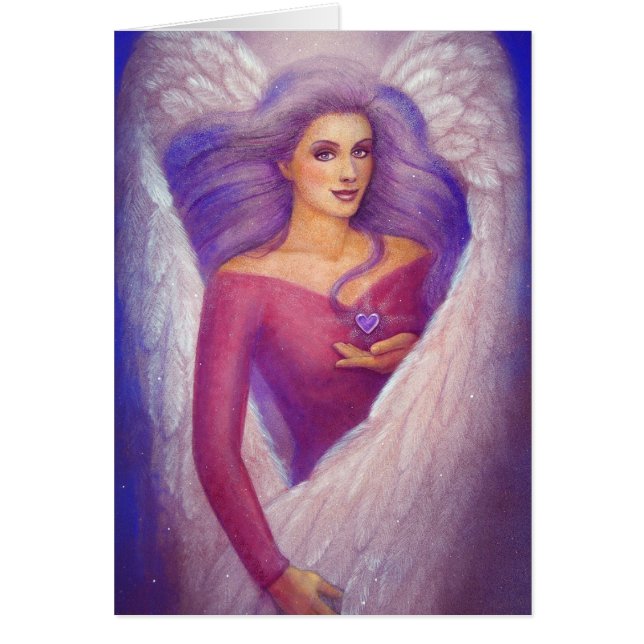 Coeur de cristal de l'améthyste d'un ange (Devant)