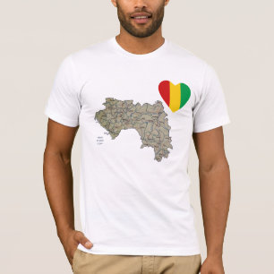 Coeur de drapeau de Guinée-Conakry et T-shirt de