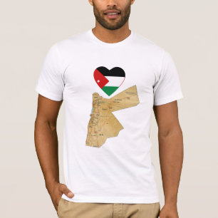 Coeur de drapeau de la Jordanie et T-shirt de