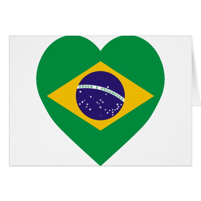 Coeur de drapeau du Brésil (Devant horizontal)