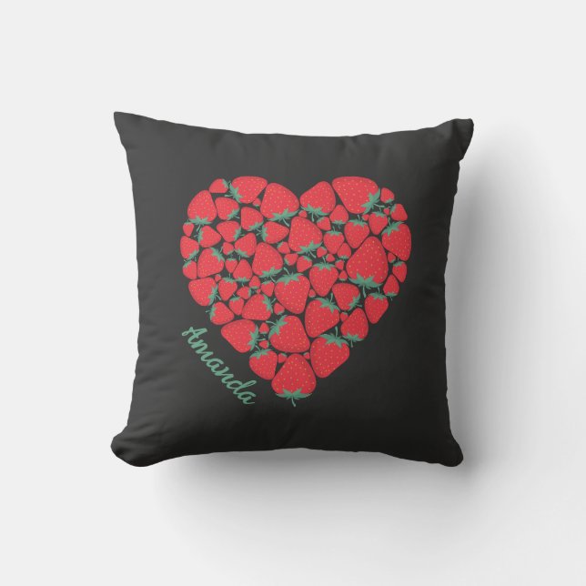 Coeur de fraise parfait Couple Coussin (Recto)