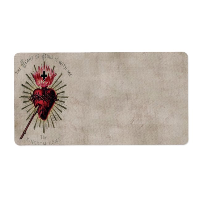Coeur de Jésus Étiquette (Devant)