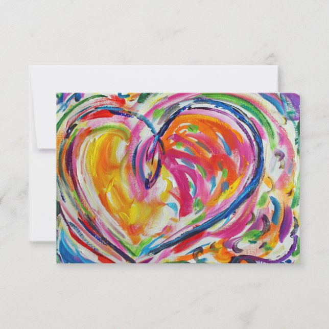 Coeur de joie Personnalisé Petites invitations ou  (Devant)