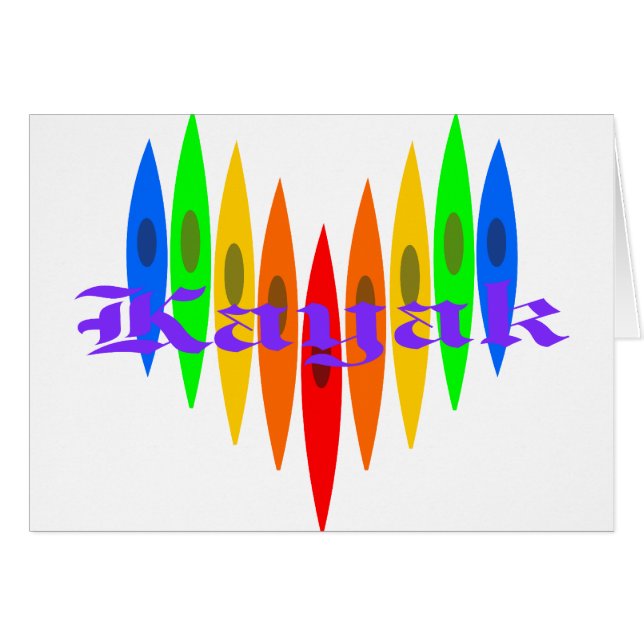 Coeur de kayak d'arc-en-ciel (Devant horizontal)