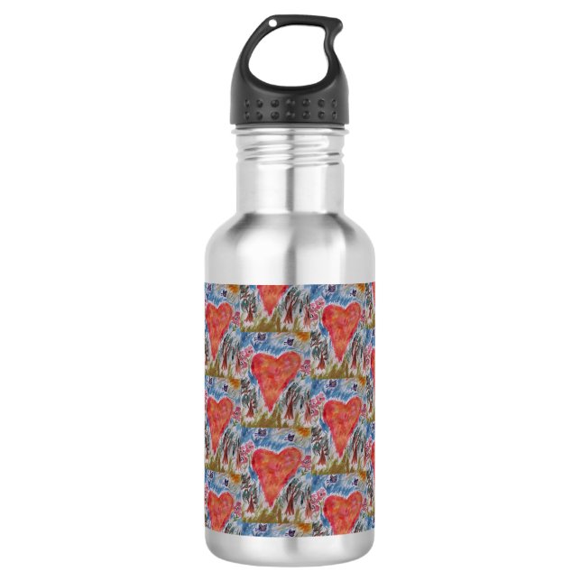 Coeur de la bouteille d'eau de la planète (Devant)