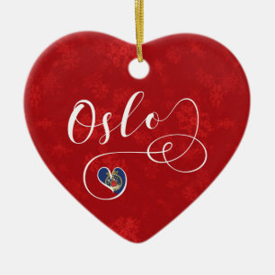 Coeur de la Norvège Oslo, ornement d'arbre de Noël
