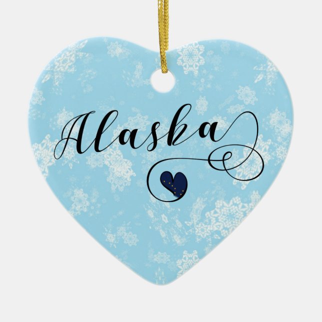 Coeur de l'Alaska, ornement de l'arbre de Noël, Al (Devant)