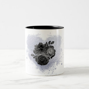 *~* Coeur de lavande Blanc Noir Rose Gothique Mug