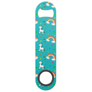 Coeur de licorne turquoise arc-en-ciel étoilé moti