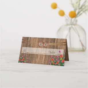 Coeur de monogramme avec Fleur sauvage Cartes