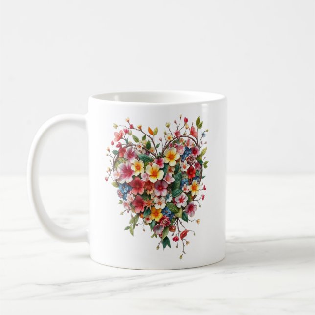 Coeur de Mug et fleurs, Valetine's (Gauche)