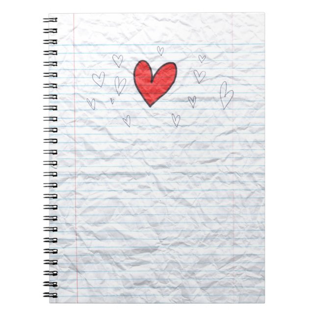 Coeur de papier de carnet (Devant)