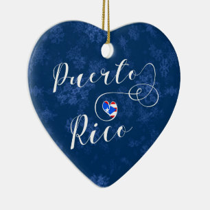 Coeur de Porto Rico, ornement d'arbre de Noël