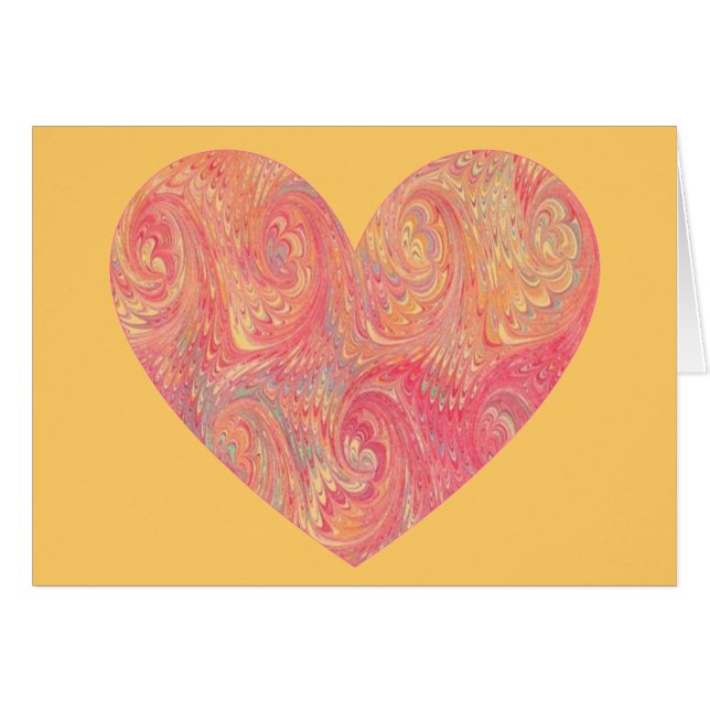 Coeur de torse rose marbré (Devant horizontal)