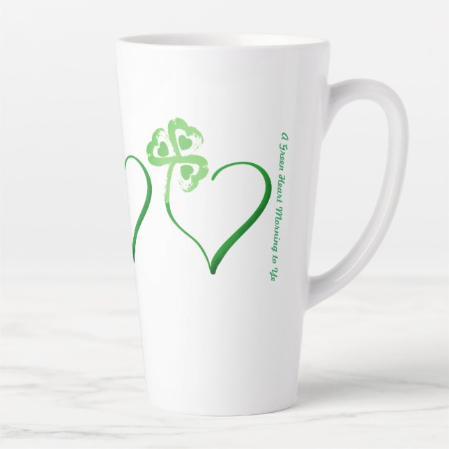 Coeur de trèfle latte Mug (Droite)