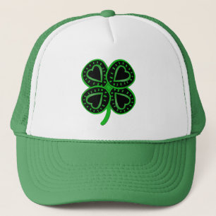 Coeur de trèfle vert noir St Patrick's Casquette v
