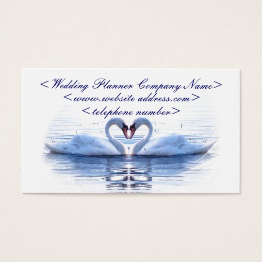 Coeur de wedding planner de cygnes cartes de visite