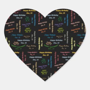 Cœur Décembre, 15 Anniversaire Sticker