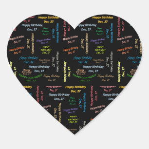 Cœur Décembre, 27 Anniversaire Sticker