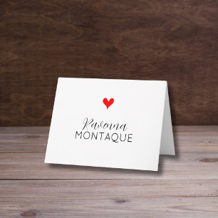 Cœur décoratif rouge néon nom manuscrit