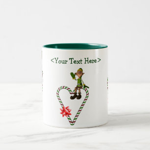Coeur d'elfe masculin Mug de Noël personnalisé