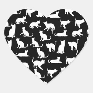 coeur des autocollants de chats