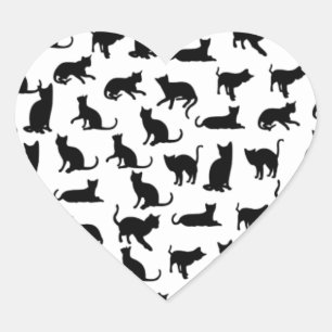 coeur des autocollants de chats
