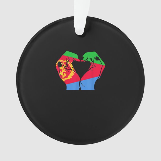 Coeur des mains avec drapeau érythréen (devant)