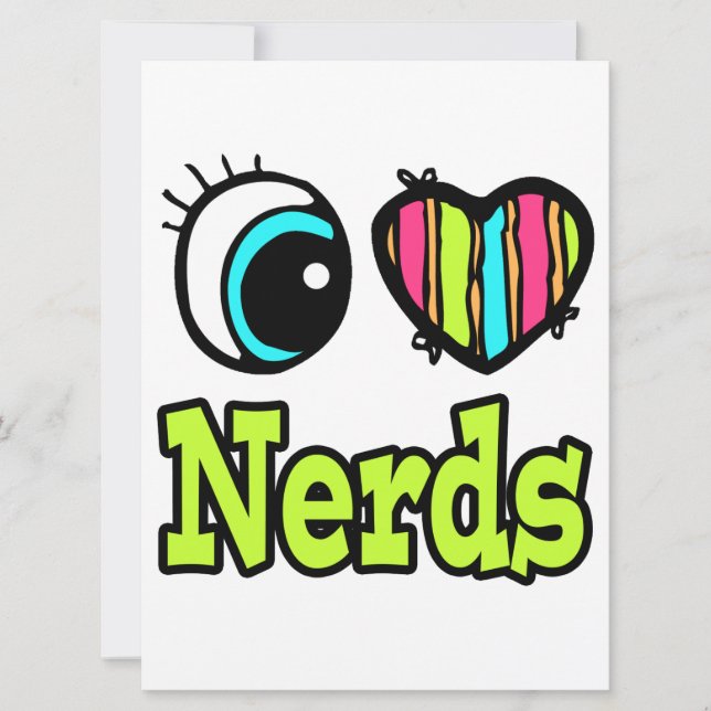 Coeur des yeux lumineux J'aime les nerds (Devant)
