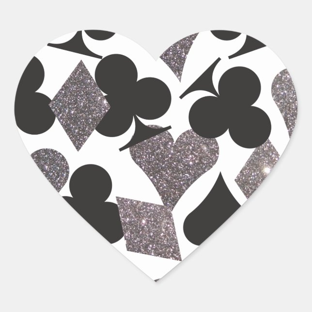Cœur Destiny Las Vegas Heart Sticker Faux Parties scint (Devant)