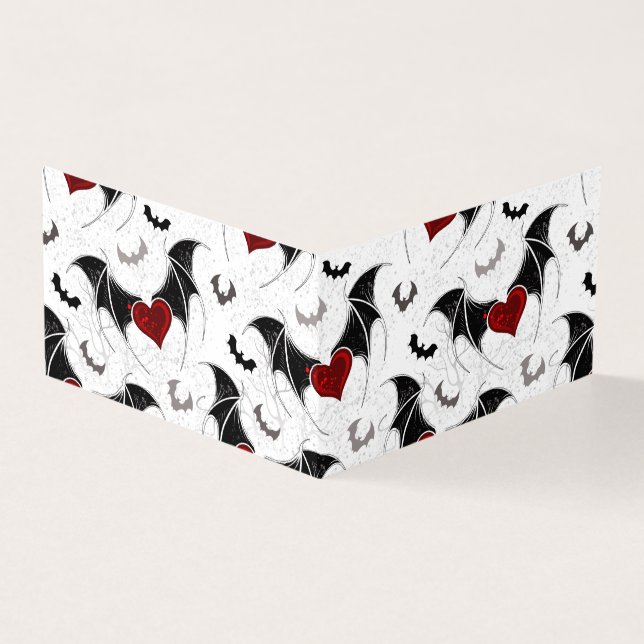 Coeur d'Halloween avec ailes de chauve-souris noir (Outside)