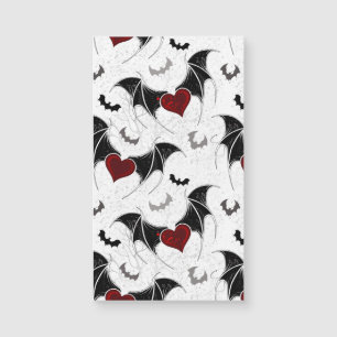 Cœur d'Halloween avec ailes de chauve-souris noire