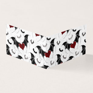 Cœur d'Halloween avec ailes de chauve-souris noire