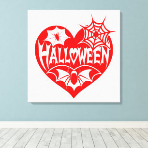 Cœur d'Halloween, Forme de cœur rouge, Toile d'ara