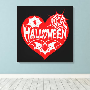 Cœur d'Halloween, Forme de cœur rouge, Toile d'ara